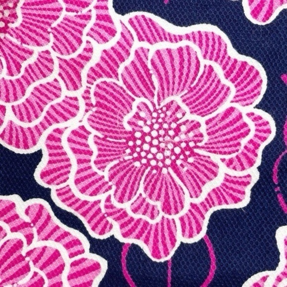 Lilly Pulitzer Palm Beach Fit Cropped Pants Navy Blue Pink Floral Women's Size 4 - Picture 7 of 8